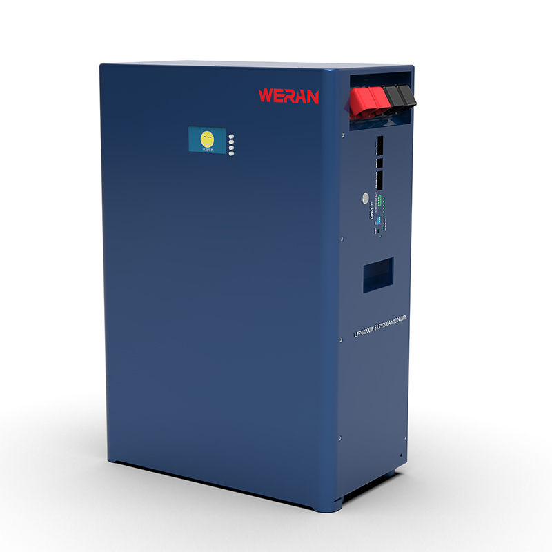 باتری دیواری LiFePO4 WERAN WRL-48100WB 51.2V 100Ah (5.12kWh) – IP65، چرخه 6000، ذخیره‌سازی خورشیدی در منزل در فضای باز