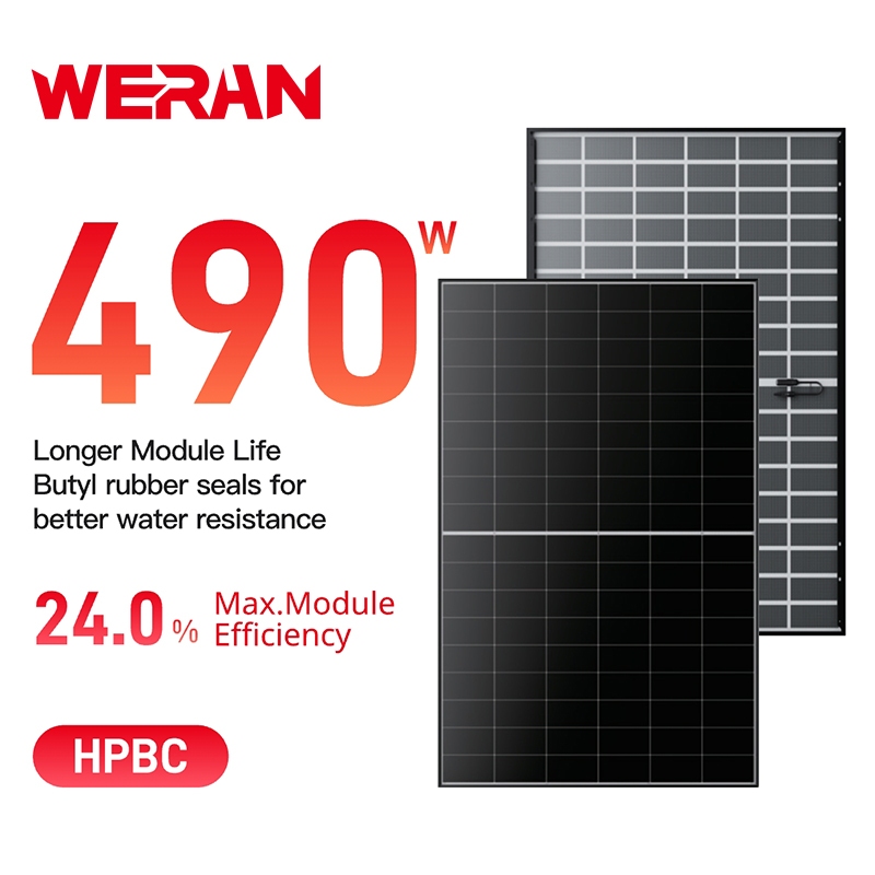 WERAN EcoLife 480-490W Dual Glass BC Solar Panel LR7-54HJD High-End Residential PV Module